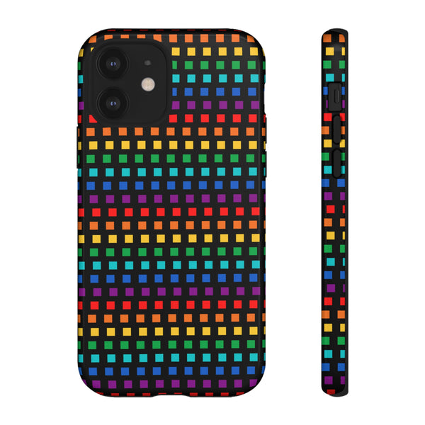 Rainbow Dots on Black - Tough Case
