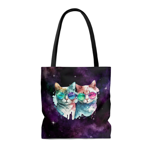 Sweet Purple Galaxy Cat Lovers Tote Bag