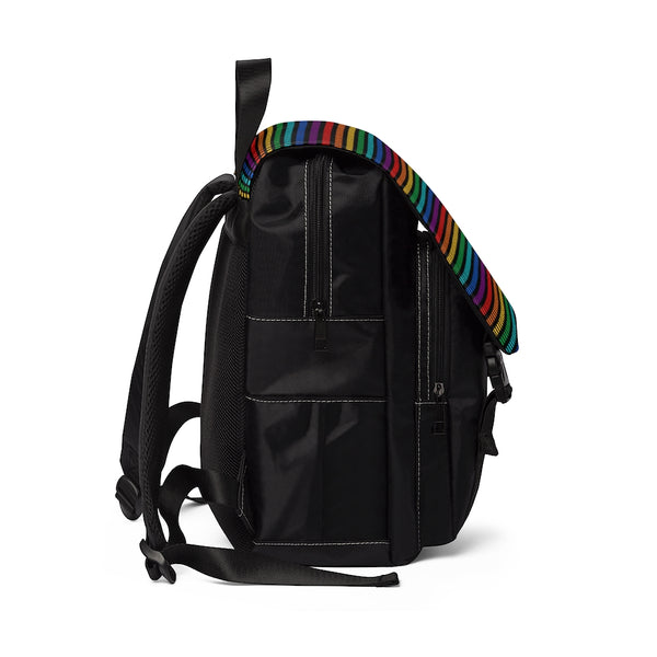 Rainbow Black Stripes - Shoulder Backpack